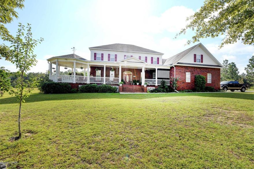 This 19-acre Southern Estate resembles that of spread out of Southern Living Magazine. With an exceptional wrap around porch with prominent views of the surrounding nature, there is also a gazebo to add to the mix of sunset/sunrise views. The kitchen features stainless steel appliances, granite counter-tops, and solid oak wood cabinets stained in Fruitwood. There is a dual A/C unit to ensure comfort throughout the entire home on all levels. For such a ginormous residence, the utility bill averages just $260 a month on this 3800 square ft home. The ceilings are 10 ft high one the ground level and 9ft high on the second story. One of the many redeeming qualities of this house is the double-master layout. Has a double vanity layout, tub, shower, and sitting area. Besides that of the interior, this property is just 2 miles from a public boat landing, and 40 minutes to the beaches of the Gulf of Mexico. Also on the property is a 12x24 barn that has is own bathroom, electricity, and separate septic tank.