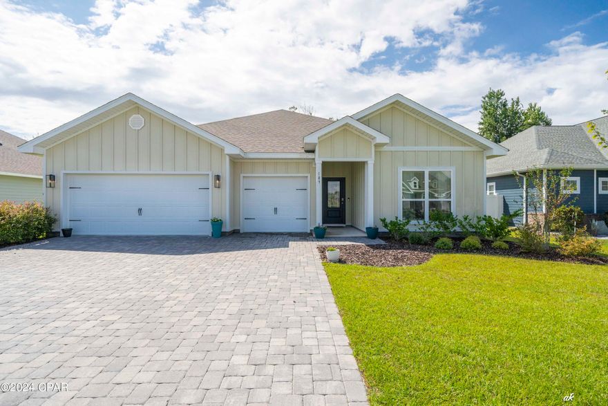 Now available for rent starting November 1, 2024. The builder's ''Camden'' plan is an impressive 4 bed, 3.5 bath home which also has a 3-car garage! As you enter this home, you will find 9' ceilings and vinyl flooring throughout. Granite kitchen and bath countertops with undermount sinks. The home has stainless steel appliances which include a smooth top stove, microwave, and dishwasher. The main bedroom is oversized with a luxury bath suite and walk-in closets. There are 2 bedrooms with a jack-n-jill bathroom. The 4th bedroom has a mother-in-law suite perfect for remote work, game room, den or a lockout for a college age student. And this home may have the largest laundry room you've ever seen. There is a nice patio on the rear of the home for entertaining.  The community playground a short walk away.