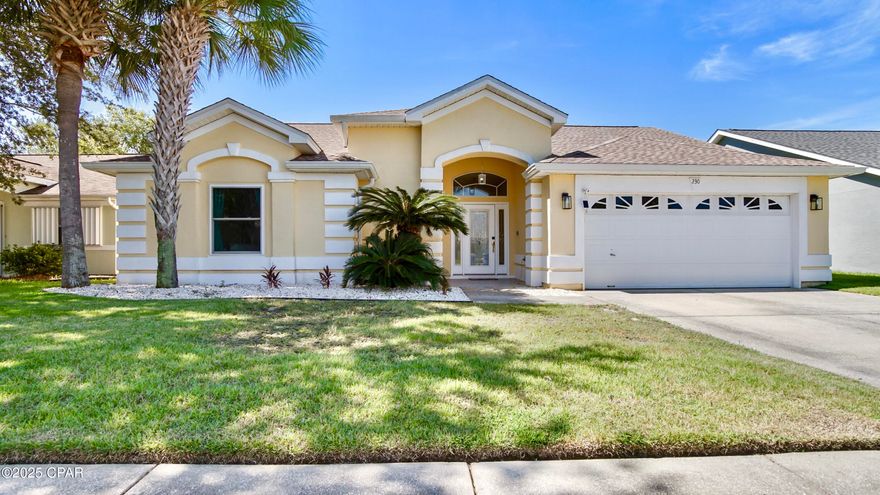 'CURRENTLY UNDER CONTRACT, SELLER WILL CONSIDER BACKUP OFFERS'
Welcome to this West End Home located in Gorgeous Panama City Beach Florida. 
4 bedroom/2 bath updated single family home in the Summerwood neighborhood. 

1 Mile to Pier Park which offers more restaurants than imaginable, a multitude of entertainment and attraction choices, movie theater, sports venues, Frank Brown Park and City Pool, An Outdoor Mall and Shops. The list goes on and on!! 

Also located less than a mile is Beach Access 52 that leads to the Buttery Soft White Sandy Beaches located on the Gulf of Mexico. This is just 1 of the 96 Public Beach Access points along PCB's 18 miles of Beach. 

You may want to drive there on the 2022 HDK Evolution Electric 6 Seater Golf Cart that is included with the purchase of this Gorgeous home! 

When entering from the covered front porch you will notice the entry has Deese Elite Concrete Coatings polyurea/polyaspartic coating. This same coating is also found on the newly installed backyard screened porch in 2023. 

Upon entry you are welcomed by the large tiled foyer with a coat closet. This leads into the dining room area that has wainscoting and chair rails.

You'll find recently updated Luxury Vinyl Plank flooring in a beautiful beachy tone that compliments the neutral tan colored walls throughout the home. Also note Modern Light Fixtures, door knobs and other hardware everywhere. 

To the left of the dining area is the front wing of the home where 3 of the 4 bedrooms, 2 of which boast walk-in closets, are located. 
Also found here are 2 additional hallway closets, the HVAC air handler in its own closet and the Full Bathroom offering a Shower/Tub Combo. 

To the right of the Dining Area leads into the Large Open Living Room space with Vaulted Ceilings, Wide Crown Molding, Decorative Baseboards, Rounded Bullnose corners leading into the kitchen. 

There you will find tiled floors, a counter height breakfast bar, New White Quartz countertops, matching 2021 Samsung Smart Appliances, plenty of newly refaced White Cabinets and a separate pantry. 

In the other direction off of the Living Room you will find the Master Bedroom Suite which has matching Walk-In Closets on the right and left as you enter. 
Then a large bedroom space that leads into the Master Bathroom which offers a newly remodeled, walk-in tile shower with glass door, a double vanity, linen closet and an enclosed private toilet. 

Leading to the backyard from the Living Room Area through the newly installed Hurricane Rated French doors is the Screened In Back Porch and Fully Fenced Private back yard. 

When leaving the Kitchen you will find a separate laundry area that comes with a White Samsung front loader washer/dryer matching set. 

From there a door leads to the 2 cars garage that hosts the hot water heater, yard sprinkler control box, and the 6 seater Golf Cart previously mentioned. 

Now for ALL of the other Extras that come with this home...

New Exterior Paint

Painted Fence in Back

Wall mounted Samsung flatscreen TV's in various sizes in most of the bedrooms and an 75'' Samsung TV mounted in the living room. 

New Hurricane Rated Vinyl Windows throughout the entire home with a transferable warranty. 

28 solar panels on the backside of the 2019 roof. All paid for! Therefore the electric bill is approximately $30-40 a month through FPL. 

Another feature that is set up and ready to go is a security system that just requires a contract with a security company. 

It doesn't have a pool in the yard that you need to maintain, but there is a community pool and the mail boxes located at the front of the neighborhood which are included in the low HOA Fee of approx. $59 a month. 

NO short term rentals allowed, only rentals of 12 months or longer. This quiet neighborhood,