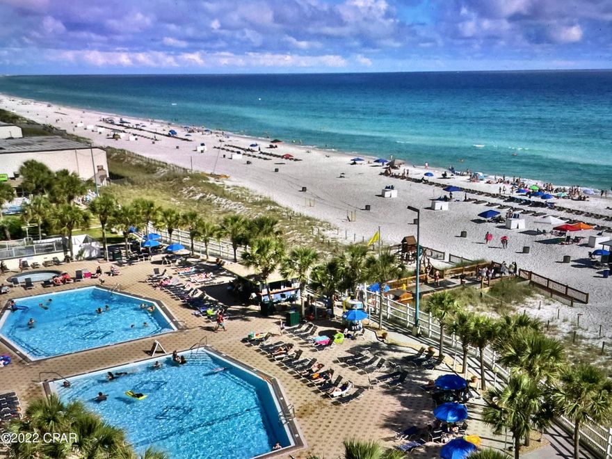 GREAT VIEWS, Welcome to the Summit, You'll Easily Fall in Love with This Charming 1BR/1.5BA+Bunk Condo That Can Comfortably Accommodate 7 Guests & Offers A Spacious Balcony Overlooking the Gulf of Mexico. Also Featuring a Spacious Living Room-Dining Area & Kitchen Equipped with A Stove, Microwave, Dishwasher, Refrigerator & Breakfast Bar, Oversized Master Bedroom, Bunks in the Hall & Jack-N-Jill Bathroom. You'll Also Enjoy the State-Of-The-Art Amenities That Summit Has to Offer Including: 2 Large Swimming Pools, Tiki Bar, Market, Bikini Bob's Restaurant, Hot Tubs, Picnic Areas with Grills, Tennis Courts, Basketball Courts, 3 Shuffleboard Courts, & Fitness Center.