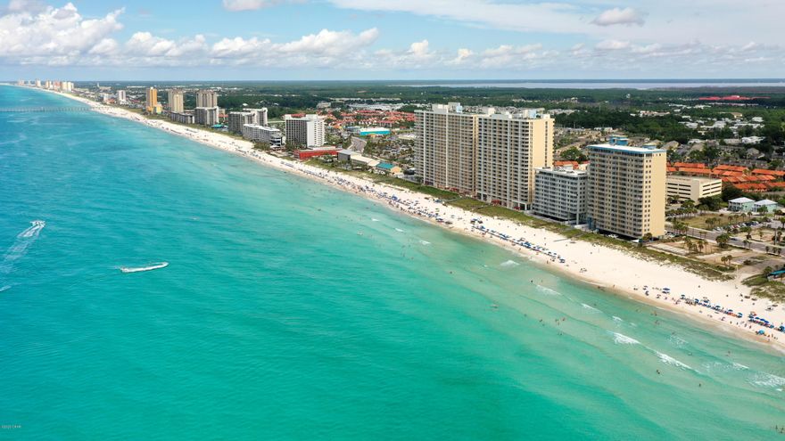 GULF FRONT DELUXE STUDIO CONDO WITH BUNKS, BATH W SHOWER & WASHER/DRIER in unit.  This is the largest studio floor plan in Majestic Beach.  Freshly painted, new bedding in bunk room, & flooring is all tiled.  Walk in closet,  Large breakfast bar for extra seating. Hot water heater replaced within the past 7 yrs,  Enjoy the fabulous sunset views on your private balcony overlooking the World's Most Beautiful White Sand Beaches & Emerald Coastline.   Majestic Beach is known for it's fabulous amenities: Extra Large waterfall pool, kitty pool, pool side bar & grill, (2) heated indoor pools, out door covered pools, (3) hot tubs, beach side bar & grill, vending area, fitness center, steam & sauna rooms, massages by appointment, tennis court, stadium seating movie theater, conference market with pizza, goodies & gifts as well as game/activity room. Just minutes to Pier Park Shopping, dining and PCB's best entertainment. Don't miss out on this one!!