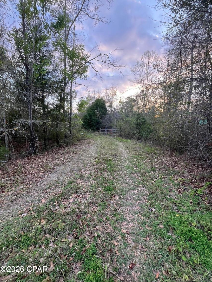 Tucked away at the end of a quiet dead-end road, this secluded 2+/- acre parcel presents an exceptional opportunity to create your ideal homesite. A private, gated drive welcomes you onto the property, offering a true sense of peace and privacy that's increasingly hard to find. Surrounded by expansive wooded tracts, this land is a haven for nature lovers, with abundant wildlife. 

 Please note, there is an existing hurricane-damaged structure on site that holds no value and will require removal--giving you a clean slate to design exactly what you envision.

Conveniently located less than 10 minutes from town, you'll enjoy the perfect balance of seclusion and accessibility. Plus, you're approximately an hour's drive from Dothan, Panama City, and Tallahassee, making this an ideal location for a weekend retreat or full-time residence.

If you've been searching for privacy, natural beauty, and potential, this property is ready to be transformed into something truly special.