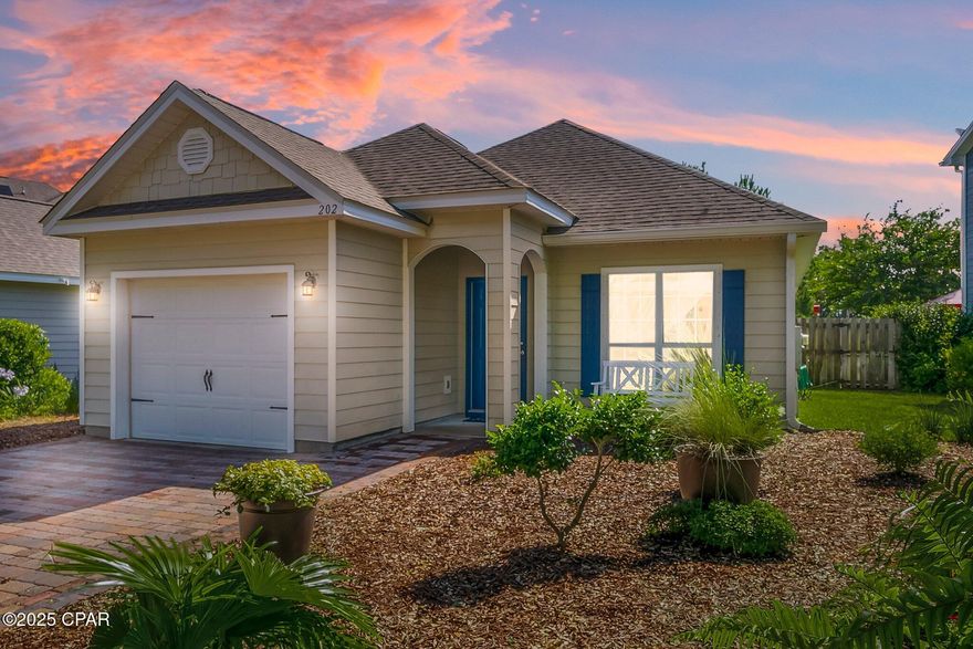 *CURRENTLY UNDER CONTRACT, SELLER WILL CONSIDER BACKUP OFFERS* Stunning 3 Bedroom + Bonus Room! Wake up to sunrise paddle sessions on Lake Powell, lingering over brunch on 30A, and winding down with a sunset stroll on the sands of the world-famous Emerald Coast beaches all before dinner in your own backyard oasis! This West-End gem drops you in the heart of everything Panama City Beach and Scenic 30A have to offer.
Tucked inside one of Panama City Beach's most desirable neighborhoods, this impeccably kept residence pairs the perfect blend of upscale finishes with laid-back Florida charm.
A widened driveway pairs with the single-car garage to comfortably accommodate up to three vehicles - plenty of room for family and friends.
Step inside, and the spacious living area flows seamlessly into a beautifully appointed kitchen complete with granite countertops, stainless steel appliances, and a breakfast bar ideal for entertaining.
Out back, enjoy a fully fenced yard and covered patio - perfect for grilling, relaxing, or creating your own outdoor oasis. From sipping coffee in the morning to unwinding under the stars, this home makes it easy to enjoy Florida's outdoor lifestyle.
Life in Turtle Cove delivers exclusive amenities at your doorstep: basketball, tennis, and pickleball courts, community pool, clubhouse, fitness studio, and dock access to Lake Powell.
Whether you're looking for a full-time beach residence or a lock-and-leave second home, 202 Turtle Cove checks every box.
Schedule your private showing today!
