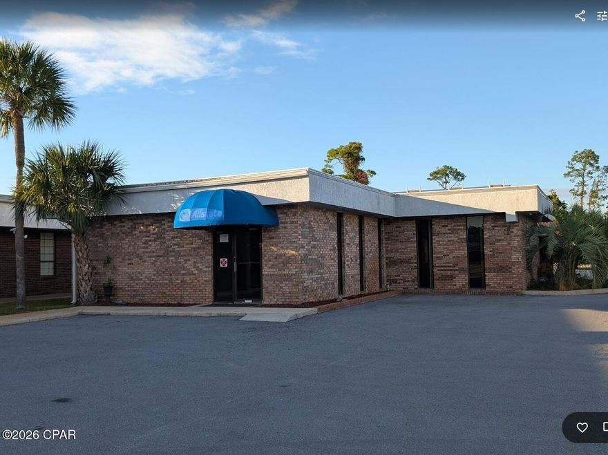 2ea Office Buildings For Sale 3,555 total Sq.Ft 2309 Frankford Ave Panama City FL 32405 Brick Office Building Currently 5-yr Lease Income: $3500.00 monthly $42,000.00 Annually Leased to Pyne Law, built 1999 1871sq.ft. Office Building #2 2104 W 23rd St. Panama City FL 32405 1684sq.ft. Brick Building 5 offices, lobby, Kitchen/break room, Mens & Women's bathrooms, Copier Room, Stock Room & Storage room, covered parking, rear entrance to lockable rear office, ideal for a Doctor or Professional practice. Paved Parking Lot with ample parking, High Traffic Count corner location at lighted intersection on main street thoroufare. Also includes $5,000.00 Annual income for Digital Billboard on edge of property. SALE: $1,299,000 ($364/SF) Owner Financing, flexible 10% down 30yr Mortgage 6.75% APR NET monthly mortgage payment is $3658.mo (Mortage Payment is $7574.mo less -$3500.mo Lease Income & less -$416.mo Digital Billboard income) EXPENSES: Includes 11.5 KW Solar Panel Photovoltaic System reducing electrical costs to appx $50.mo. Average, Property Tax $421mo ($5056.yr) BOP Business Owners Policy $884mo ($10,603yr) Wifi/Internet $170mo (included paid for one year)