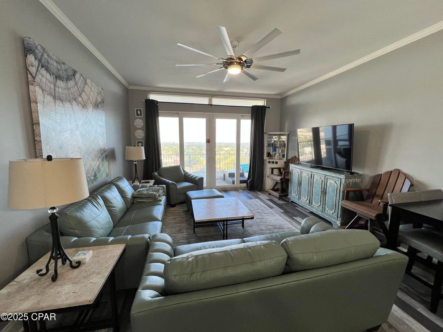 Welcome to Penthouse #2132 on the top floor of Laketown Wharf Resort. This condo has the best views of the Lakeside and the Gulf side. Located across the street from Pineapple Willys restaurant and deeded access via a private LTW gated walkway. This condo has 2 main bedrooms and an enclosed bunkroom by a new barn door (has window and closet so counts as a 3BR)
New furniture and Appliances included too! New paint and awesome luxury vinyl plank flooring. Compare this one to the very best at a reasonable price..below what the seller paid for it!