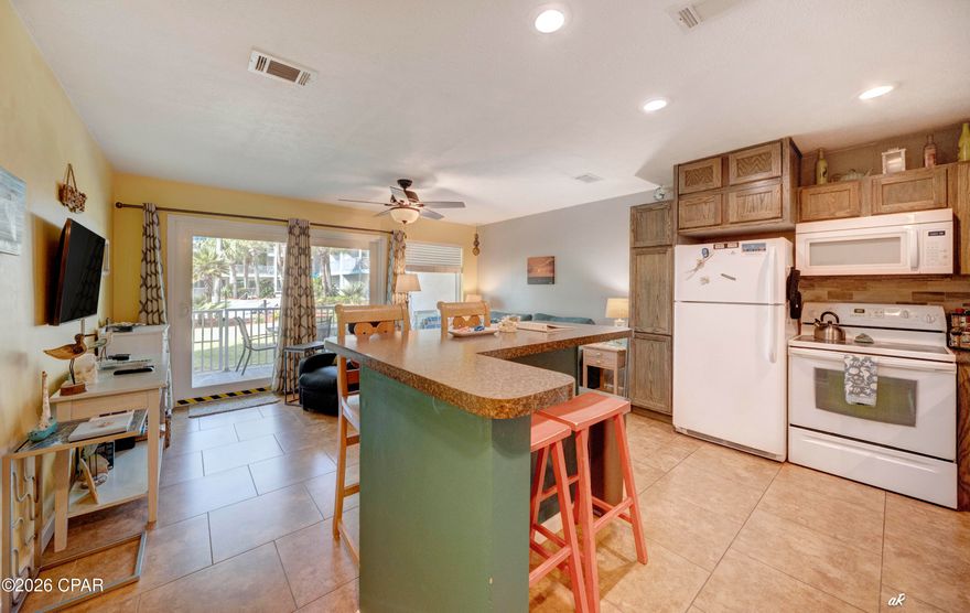 LOWEST PRICED LISTING IN NAUTICAL WATCH!  PRICED TO SELL!

Welcome to your Gulf of Mexico escape at Nautical Watch Condo Unit F2 in Panama City Beach. This beautifully updated 1-bedroom, 1-bathroom ground-floor unit blends comfort, style, and convenience--making it perfect as a second home or a high-performing investment rental.

Fully furnished and decorated with a charming beach theme, the condo features an inviting open floor plan that feels spacious throughout its 626 square feet. The updated kitchen is a standout, showcasing modern cabinetry, stunning countertops, and a coordinating backsplash. The bathroom has also been tastefully renovated, adding to the unit's overall appeal.

Located in the highly desirable low-rise Nautical Watch Gulf Villas, this unit offers easy access and a relaxed, townhome-style layout--an appealing alternative to crowded high-rise living.

Step outside and enjoy the beautifully landscaped pool area, complete with outdoor grills, sun loungers, and shaded picnic tables--perfect for relaxing or entertaining. The community is ideal for families, offering a peaceful retreat while still being close to everything.

Situated on the east end of Panama City Beach, you're just minutes from St. Andrews State Park, Panama City Dive Center, and the famous Capt. Anderson's restaurant. Whether you're looking for adventure or relaxation, this location puts it all within reach.

Don't miss this opportunity to own your piece of paradise. Schedule your showing today and start living the beach life!