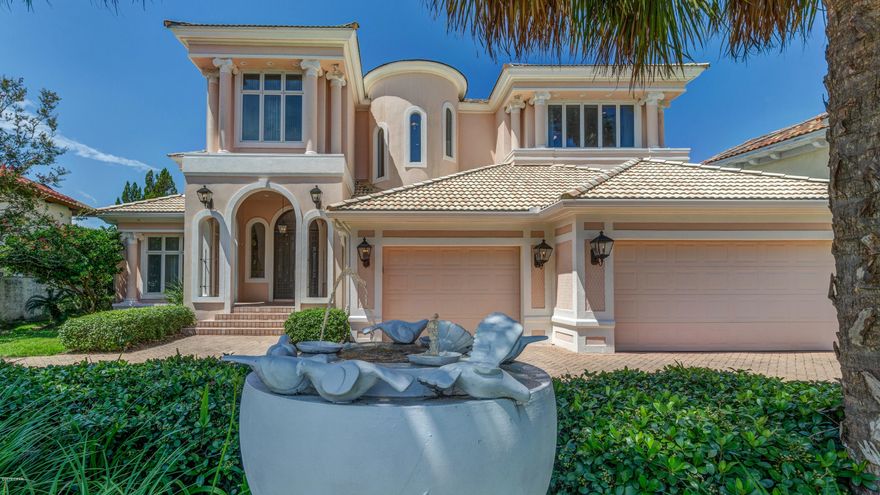 Waterfront with Deep Water access. This home is positioned within Bay Point as one of the shortest boat rides to St Andrews Bay and the Gulf of Mexico. The opulence of this upscale Bay Point home will astound you. While entering the foyer, notice the marble flooring leading to an elegant and open family room looking out to St Andrews Bay. At ground level you can enjoy the numerous spaces for entertaining, a music/sitting room located just off of the foyer, a dining area facing the water and a very relaxing family room. The kitchen offers granite countertops and a center island with a 6 burner gas range, and a double door built in sub-zero refrigerator. Custom cabinetry completes this gourmet kitchen. The chandelier over the dining area was crafted and imported from Canada. Decorative columns constructed with steel support add to the elegance of the ground level. The Master bedroom is located on the ground floor and has a sitting area with doors that open to the large patio and deck area. There is a large Master bathroom with a garden tub and separate shower. A large walk-in closet with plenty of space for storage including two custom built desk and shelving. Upstairs there are four additional rooms. There are two rooms currently used as guest rooms. The other two are being used as an office and a library with a fireplace. Each room is connected via a Jack and Jill bath. The upstairs rooms on the back of the home each have access to a balcony where you can sit and watch the boats coming in and out of the bay. On the landing of the second floor is a game area with a billiard table that will convey. Iron railing and grand columns finish out the landing of the second level. There is a third level which could be used as an additional office or sewing/craft room. Each floor has its own AC Unit. This home boasts 106' of water frontage, power is run to the dock and can accommodate a large boat or two. Three car garage. This home has the latest in wireless technology allowing for remote access to the heating and cooling controls, lighting, security cameras and surveillance. Enjoy the ease of controlling each from your tablet, phone or PC. You will fall in love with the views this home is host to, as well as the luxuries from quiet sitting areas and large open spaces for entertaining on a grand scale. Bay Point is a gated community with roving security 24 hours a day.  Inquire today for your very own private showing.