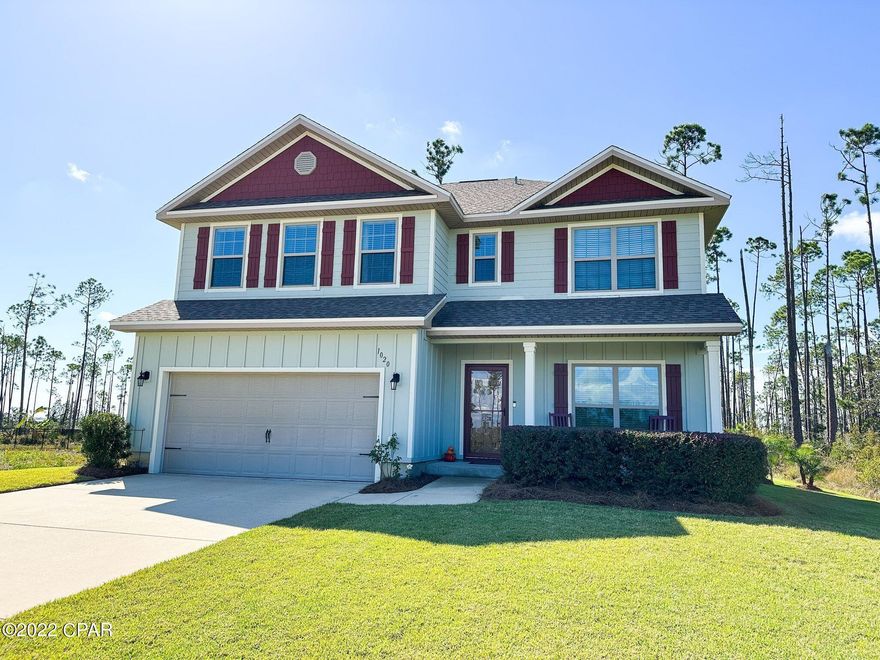 Spectacular waterviews from this coastal dream home! Laird Point is a gated waterfront community and this home has views from front AND back! Modern, open floor plan with large LR and Kitchen opens up onto screened in porch with vinyl storm windows that open for the bay breezes and outdoor entertaining. The 1st floor Master bed and bath is spacious with his and her closets, double vanity and tile shower. The upstairs is unbelievable with a bonus living room area with waterviews, a LARGE bedroom by the hall bath and two addl bedrooms with a jack and jill bath. The laundry room is conveniently located on the 2nd floor where the laundry makers typically live! So many upgrades incl travertine backsplash, oversized tile, cooldeck treatment on backporch, new roof, large closets! Conv to TAFB!