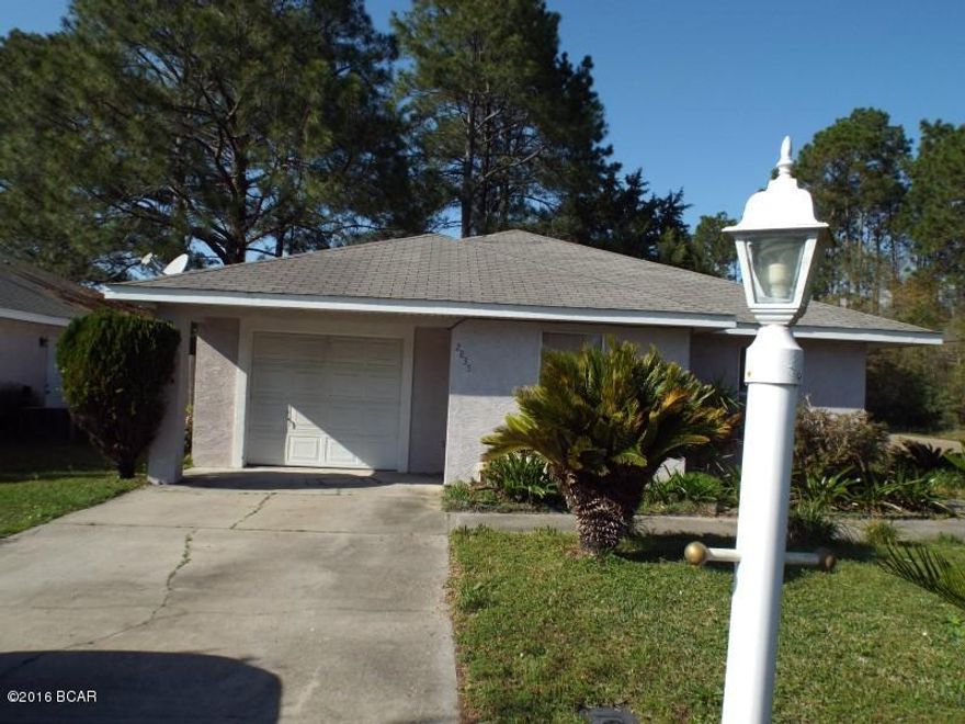 Stucco three bedroom two bathroom home on a corner lot with one car garage offered a is.  The home features a nice size back yard that is privacy fenced and is close to Panama City Property and the Wal Mart Super Center.  All sizes are approximate or taken from other sources please verify accordingly.