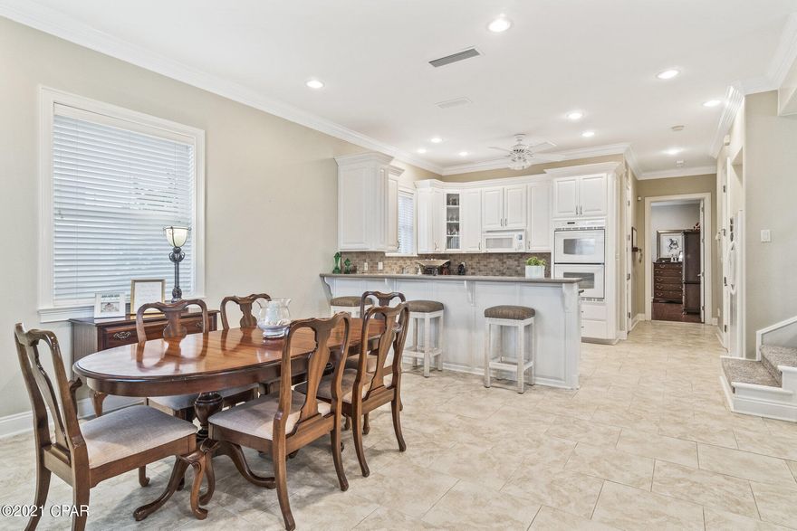 This spacious two-story, four bedroom, 3 1/2 bath house is a homeowner's dream.  It is located in Santa Monica, featuring a private, gated, dedicated beach exclusively for the use of it's owners and their guests.

Upon entering, it is evident that this immaculate, well-maintained home is move-in ready.

The custom-built, original owner house is equipped with many upgrades, including 10' ceilings, solid wood doors, 8'' crown moulding, 6'' baseboards, Anderson windows and an abundance of storage throughout.  Refer to documents for additional upgrades.

There is a gulf view from the upstairs and front yard. The back yard is fenced in with a patio area and ample space for outdoor dining.
For convenience, there are two additional showers, with one being on the exterior of the home and the other one located in the oversized 24x24 garage.
If you are searching for a quality well built and move-in ready home with gulf views located in a private, sought-after neighborhood, this is definitely the home for you.
It is the responsibility of the buyer to verify all measurements.