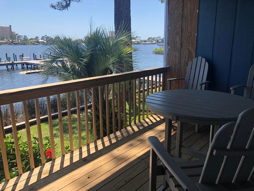 For rent! Fully furnished 1 BR/1 BA waterfront condo with boating access on Grand Lagoon available immediately. The living room and kitchen have gorgeous water views with a balcony access. All appliances included with the condo including washer/dryer. Community pool; Boat slips first come first serve; All utilities included except electricity and internet. Immaculate condo in the heart of Panama City Beach near the Navy base, shopping, local restaurants, and the beach. Contact us at 850-233-7926 for more information or to schedule a showing!