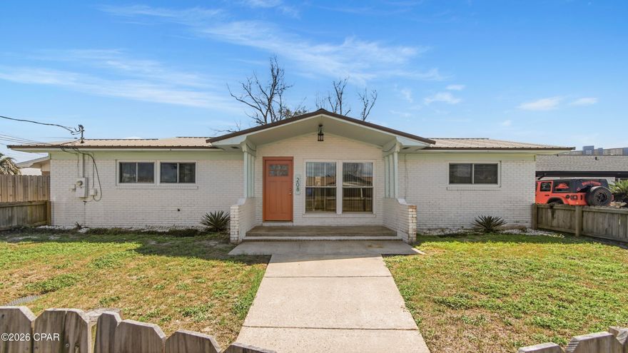 Enjoy coastal living in this charming 3-bedroom, 2-bathroom beach house conveniently located close to Pier Park. This home features a spacious layout, a single-car garage, and a fully fenced backyard--perfect for pets, outdoor gatherings, or relaxing after a day at the beach.

Take a quick golf cart ride to the beautiful beaches, shopping, and a variety of local restaurants. Whether you're looking for a full-time residence or a vacation getaway, this property offers the perfect blend of comfort and convenience in a prime beachside location.