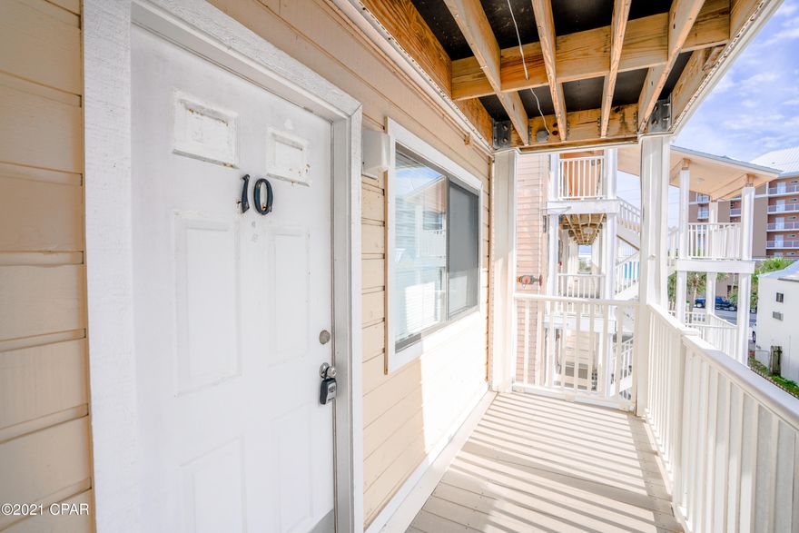 This cozy 1 bed 1 bath corner unit condo located in the heart of Panama City beach is a mere steps away from the Gulf of Mexico and a few miles from Pier Park. Very well maintain and equipped with all the amenities needed for a beach getaway, this one bedroom with a sleeper sofa in living room has had a new water heater replaced this year (2021), new HVAC in 2020, new dishwasher in 2018 and new stove and fridge in 2017.

Maytag Washer and Dryer.

Hi-definition porcelain floors, new sliding glass doors and a new Living room window (south side).

This complex has two swimming pools and grills around the common areas. This condo units is being sold furnished and was NOT a rental (only owner's personal vacation use).