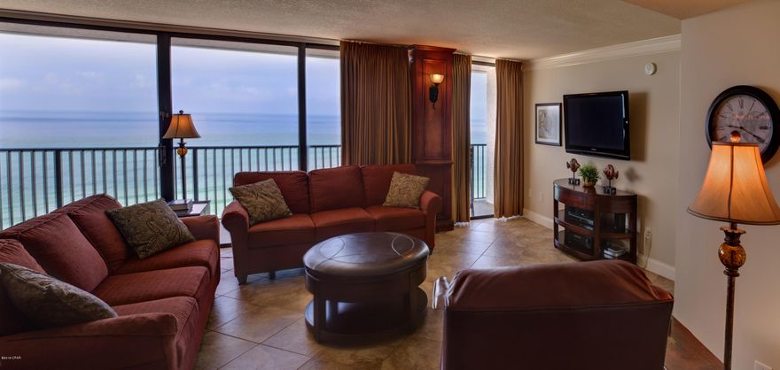 CURRENTLY UNDER CONTRACT, SELLER ACCEPTING BACKUP OFFERS Fantastic penthouse unit!  Perfect location!  Seachase is a Panama City Beach classic! These units have roughly sixty feet of floor-to-ceiling glass providing incredible views of the Gulf of Mexico. Their spaciousness makes them ideal residential or rental units.  Seachase E803 has had extensive renovation and includes some floor plan changes to improve the spacious feel of this large unit. The wall in the foyer was removed to provide an open feel in the living room as well as a dividing wall in the guest bedroom. You have to see this unit to believe it! Split bedroom floor plan with bedrooms on each end of the unit provide privacy. Both have en-suite bathrooms.  (Just a few items in living room don't convey.) The living area contains a long balcony to soak up the soothing ambiance of the Gulf.