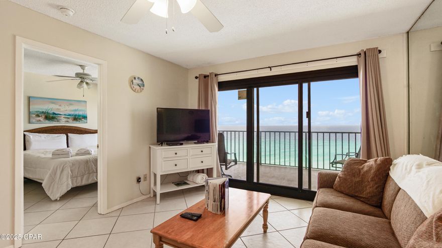 CURRENTLY UNDER CONTRACT, SELLER WILL CONSIDER BACKUP OFFERS
Beachfront Condo with incredible Gulf views and Rental Ready! Experience the best of coastal living and investment potential with this 10th-floor Gulf-front condo at The Commodore in Panama City Beach. This 1-bedroom, 2-bathroom unit comfortably sleeps 4 and comes fully furnished with tasteful décor, full kitchen, and in-unit washer/dryer. Enjoy panoramic Gulf views from your private balcony. The Commodore is a gated beachfront complex on PCB's serene east end near St. Andrews State Park, featuring a pool, hot tub, private boardwalk to the sand and beach chair/umbrella service included. Dedicated dog walk area. This unit is a solid short-term rental, generating a projected annual gross rental income of $35,000. Whether you're looking for a personal retreat or a revenue-generating property, this condo delivers.
