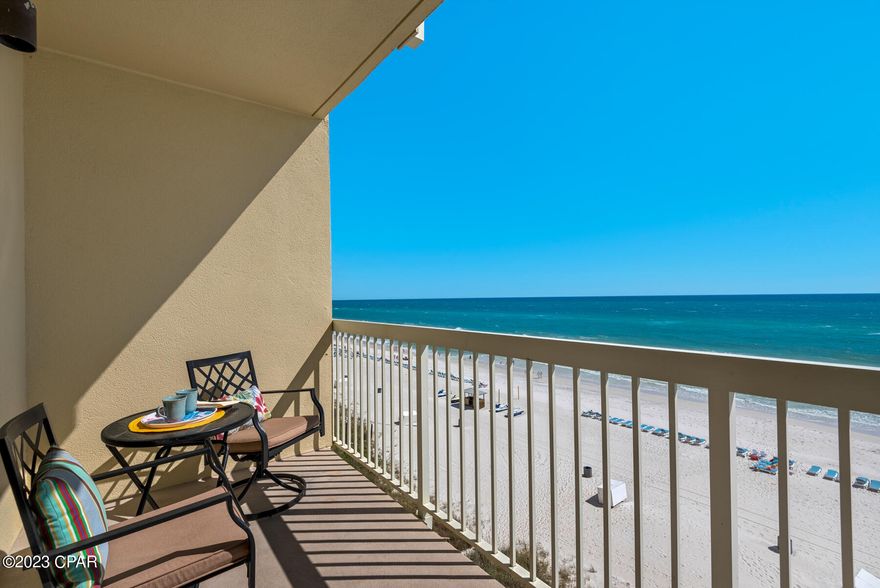 New AC installed 5/18/2023... Beautifully renovated 1 bedroom with bunks west end resort at Celadon. Celadon is the last high rise in Panama City Beach close to shopping and visiting for the 30a enthusiast.  Enjoy the view of the white sandy beaches, emerald waters and colorful sunsets from your balcony.  This condo boasts of shiplap trim throughout. New beachy and fashionable furnishing that every guest hopes for.  Sleeps 6 comfortably Main bedroom bed is comfy and dreamy for a restful sleep.  Bunk beds are built in, sturdy, safe and comfortable. Turnkey with future bookings, this condo will generate 45k to 55k in rental revenue. Celadon offers 2 Pools, one Gulf front & one Indoor/Outdoor; 2 Hot tubs, one Gulf front; Tennis/Pickle Ball Court; Fitness Facility; 4 Level Parking Garage with Climate Controlled Walkover. Close to west end shopping and dining. Call you favorite realtor today!