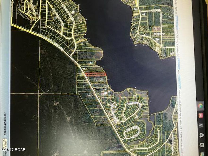 102 ' on Co Hwy 83 A  goes back 825' to the water. Wooded lot Lagrange Shores.