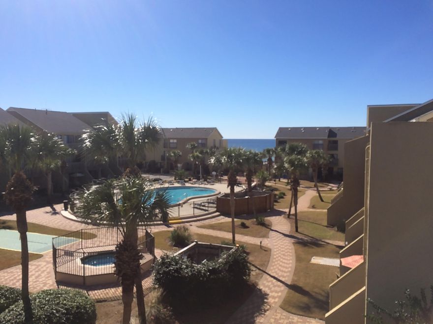 Largo Mar beachfront paradise. Three story unit with bedrooms separated on each floor. Walk outside and enjoy the ocean and pool views from the master and living room balconies. Park directly in front of your unit with no elevators to contend with. Gated complex with on site rental office