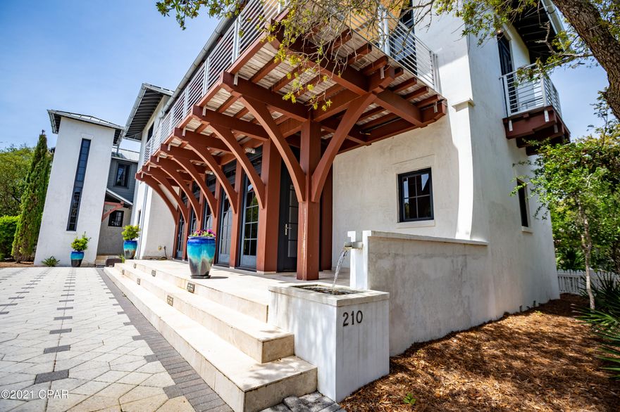 This one-of-of-a-kind property features 2 adjacent lots, something rarely found in Carillon.  A modern high-end home & guest house stand majestically on one lot, a mere two houses away from the beach and offering views of the Gulf and Lake Carillon.  The home and guest house boast custom woodwork and polished stainless steel features throughout.  The home has 2 living rooms, two kitchens, 4 BR, two bunk rooms with 4 full and 2 half baths.  The third floor tower with walk out deck affords magnificent views of the Gulf and Lake Carillon .   In addition to the home and guest house, the owner offers a full -size adjacent lot which can be used to develop a family compound or add a swimming pool, pool house and/or additional guest house.  Call Martin, agent, for showing 216 214 0143.