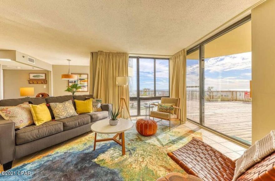CURRENTLY UNDER CONTRACT, SELLER ACCEPTING BACKUP OFFERS

FIRST FLOOR GULF FRONT UNIT in the West tower at the very popular Sunbird Resort.  This unit has had 10K in  updates and is being sold fully furnished.  The views are amazing from anywhere you are in this unit.  This is a 1bd/1ba and is the larger 744Sq/ft  units and easily sleeps 4.  The master has a beautiful coastal decor and a king size bed.  Relax in the living room and enjoy your gulf front view from the comfy queen sleeper sofa.  Enjoy access to the beach or pool and no waiting for elevators.  Make a quick dinner in the updated kitchen with new counter tops and appliances.  If you don't feel like cooking then walk next door to Pineapple Willy's. Sunbird includes the 3 pools, sundecks, tennis courts, fitness center, bbq grill
This resort is going thru renovations. New windows, doors, tiki bar and many other features inuding balconies.  Sliding doors already upgraded in this unit.