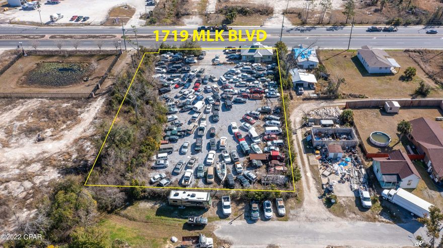 Located in a very high traffic location with high visibility.

The office is 1,017 heated/cooled square feet on 1.193 acres.

The majority of the acreage is gated.

MLK Boulevard is a high traffic road with very close proximity to Highway 231 and 23rd Street.