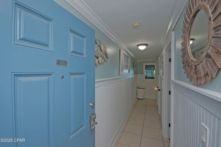 CURRENTLY UNDER CONTRACT, SELLER WILL CONSIDER BACKUP OFFERS Updated condo in a low density, mid-rise building, positioned on the east end of Panama City Beach. With 200 ft of beach front, Mariner West is ideal for those looking to avoid the hustle and bustle of the high-rise condo towers that line Front Beach Rd. You won't find a multi-story parking garage here! Just beautifully landscaped grounds, tennis court, shuffleboard, a swimming pool over-looking the gulf, and ample green space for grilling and chilling! Each unit has its own laundry room and utility room in breezeway directly across from front door. Mariner West has recently passed all State of Florida inspections for condominium structural integrity. The building (paid for by the homeowner's association) has the following new additions: roof, exterior and balcony paint, storm rated sliding doors w/thermal glass, windows. The condo budget shows dues being reduced beginning Q3 2025.