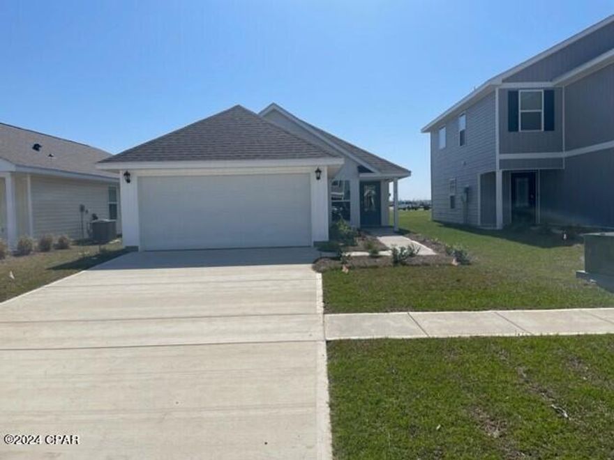 Upon entering the Celeste floorplan you immediately notice the bright entry way afforded by the prairie door.  This 3 bedroom 2 bath, 1403 square foot home is an open floorplan.  The primary bedroom and bathroom are located off the entry at the front of the home.  The primary bathroom has double sink vanity, large shower, and a huge closet.  Proceed down the entry hallway passing the laundry area as you enter into the kitchen, dining, and family area.  The kitchen offers an island with space for bar seating.  On the opposite side of the home from the primary bedroom upfront, there are two spacious secondary bedrooms separated by another bathroom making this home a true split floorplan.
 Liberty neighborhood is conveniently located in beautiful Panama City off Star Avenue near 231. Located just 25 minutes from Tyndall Airforce Base, 20 minutes to hospitals, and less than 15 minutes to shopping, restaurants, and grocery stores you will be amazed at the convenience once you enter the winding entrance to this beautiful sanctuary. Liberty, D.R. Horton's premier new lifestyle community, offers a 7,500 square foot community center with full gym, wellness rooms and much more. Additionally, behind the community center is a water wonderland with resort style pool, splash pads, and an outdoor grilling kitchen with seating.