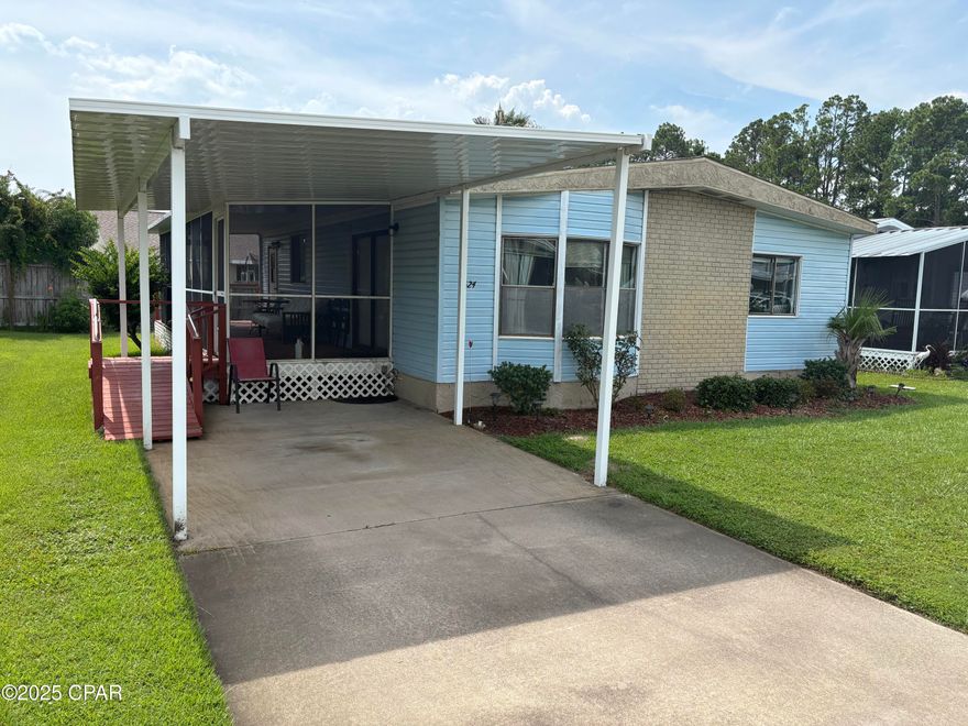 Check out this home in the secluded 55 and older community just off Hwy. 98. Community clubhouse, pool, and yard maintenance make it a perfect fit for someone wanting to enjoy ''BEACH LIFE''.   Easy in and out from front beach and back beach roads make travel to the beach and shopping quick and easy. Please come look at this move in ready home and make an offer.