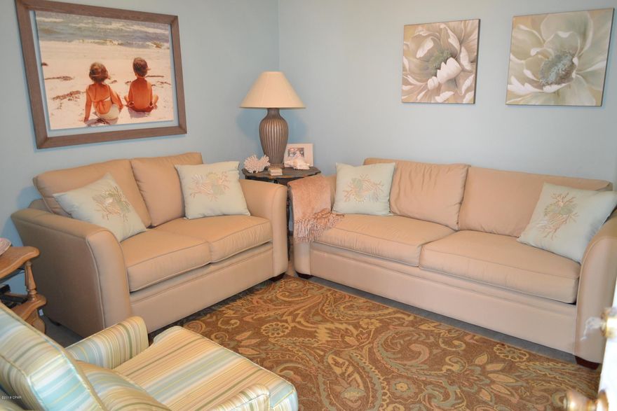 Gulf view!!! Only 112 steps away from beautiful white sandy beaches and only a minute drive from the pier. This cute beach home is perfect for your summer getaway. Cozy living area, kitchen/dining combo, 2 spacious bedrooms, and a full bath all decorated perfectly to fit that beach vibe. There is an outdoor shower on the side of the house as well as a side door leading straight into the bathroom so you'll never have to track sand through the home. The front porch is screened and is a perfect place to spend time with family. Would make a wonderful home, vacation home, or vacation rental.