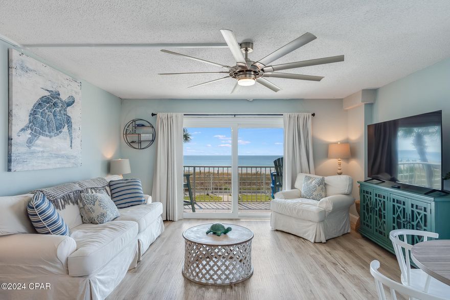 'CURRENTLY UNDER CONTRACT, SELLER WILL CONSIDER BACKUP OFFERS' Stunning Gulf-View Corner Unit: $46K (2022), $54K (2023), $54K YTD (2024) in Rental Income and already over $21k booked for 2025! Unit 201 at The Summit Beach Resort is a proven investment opportunity and an inviting coastal retreat. This stunning 2-bedroom, 2-bathroom corner condo is located on the 2nd floor, offering easy access with no need for elevators. Spanning 985 sq. ft., the west-facing unit boasts breathtaking Gulf sunsets from a private balcony and comes fully furnished in a chic coastal style, comfortably sleeping seven guests. The primary suite features a king bed and an upgraded en suite bathroom with a walk-in shower, while the second bedroom includes a twin and full-size bed with convenient guest bath access. Enjoy a cozy living area with a queen sleeper sofa, a fully equipped kitchen with stainless steel appliances, and outdoor seating on the balcony to soak in the views.

The Summit Beach Resort offers exceptional amenities, including two heated pools, hot tubs, a Tiki bar, and direct beach access. Located next to the soon-to-open Tootsies, you'll have incredible entertainment right at your doorstep, along with convenient proximity to popular restaurants like Hammerhead Fred's and Longboards, family-friendly attractions such as WonderWorks and Shipwreck Island, and outdoor adventures at Saint Andrew's State Park. Unit 201 combines comfort, convenience, and proven rental success with even more exciting nearby developments to come!