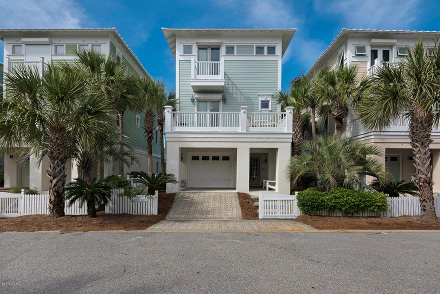 This is a rare opportunity – one of the enclave of Beachside Gardens beach cottages is now available for purchase.  The Gulf Front property is a 5 bedroom, 4 bath home, which includes an additional ground level apartment consisting of bedroom, sitting area and bathroom.  The house is decorated in a “shabby chic” style, very family oriented, and rental ready. The home has an interior elevator with access to all floors.  The home grosses +/- $100,000 annually in rental income.