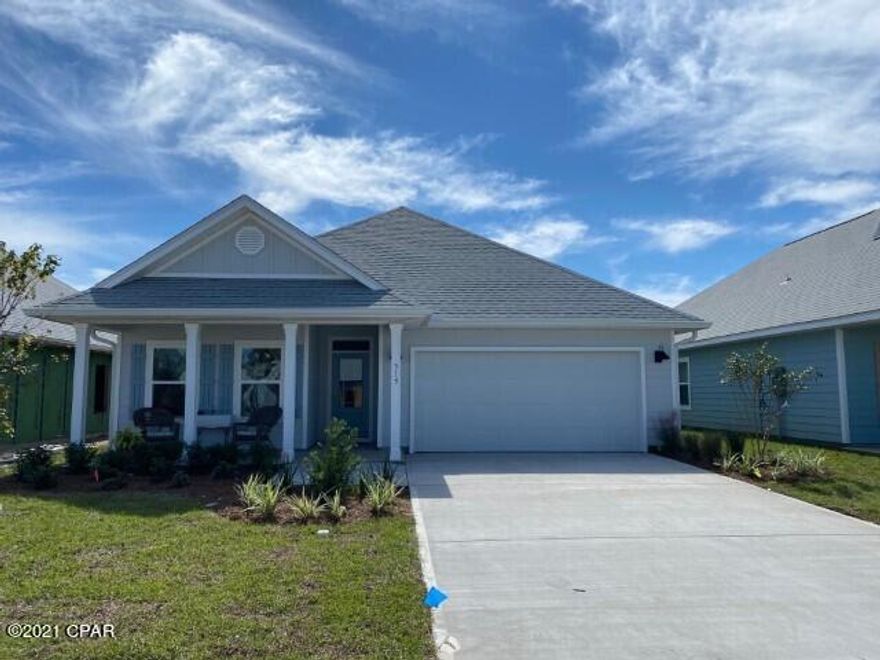 Welcome to Emerald Cove! This is a new subdivision on the East side of Panama City Beach. Just minutes to the Navy Base and a short drive to beach access. This Lamar floorplan has 3 bedrooms, 2 baths and a two car garage. LVP flooring is throughout the common areas of the home with frieze carpet in all bedroom. Stainless steel appliances include a smooth top stove, dishwasher and microwave. Designer lighting package and recessed lighting per plan, granite counter tops in kitchen and bathrooms, Kinetico water filtration in kitchen and a standard Smart Home package that includes, KwikSet Keyless Entry, an Echo Dot Device and Qolsys Touch Panel which can be integrated to control your lighting, thermostat, and even secure your home. Pictures may be of similar, but not necessarily of subject property, including exterior and interior colors.

This home comes standard with a Smart Home Technology package which includes a KwikSet keyless entry, Skybell doorbell, automated front porch lighting, an Echo Dot device, and Quolsys touch panel which can be integrated to control your lighting, thermostat, front door and so much more. A builder 10-year structural warranty is also included.

This home is being constructed with the Zip Sheathing system, providing greater protection than a traditional housewrap from damages due to wind, rain, and extreme weather.