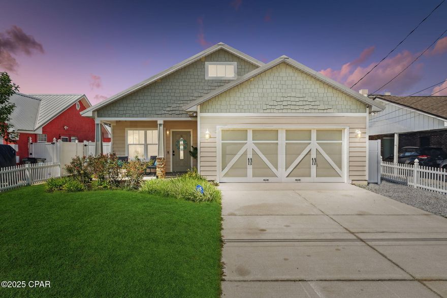 Rental Projections attached- and these are conservative!!! Short Term Rental Property!!!
**DID I MENTION... They have a hurricane resistant roof which provides a great insurance discount and this could also be a great primary home? Also in Flood Zone X500! Or a Rental! Walk over to the beach or build a deck where you can see the beach and watch the sunset on Sunset Ave! This house is so nice and updated. Kitchen-aid appliances, built ins in the closets and the shed is A/C and ready to be your personal gym! This house made $40K without any effort in 10 months last year. It is projected to make at least $50K in rentals this year. This is your opportunity! Own it and enjoy living right by the world's most beautiful beaches or rent it and make money to pay for it! 
There are all kids of extra features on this one including a drywalled storage area in the attic big enough to stand up in. They have built in shelving throughout the garage, automatic hot water from the water heater, a tiled shower in the master and lots of space. They will leave you their framed TVs too!! 2022 Metal roof, 2021 HVAC and water heater, 2011 home... this is a great catch! Schedule your showing today!