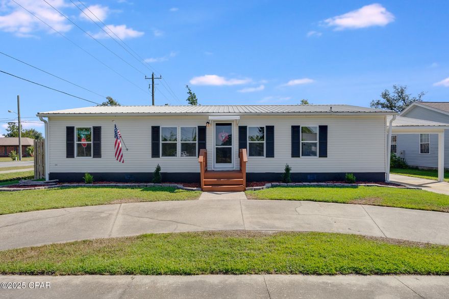 CURRENTLY UNDER CONTRACT, SELLER WILL CONSIDER BACKUP OFFERS

Welcome to this beautifully updated 3-bedroom, 2-bathroom with a utility den home that perfectly blends comfort, style, and convenience. From the moment you arrive, you'll appreciate the inviting charm and thoughtful updates throughout.

Step inside to discover an open-concept main living space filled with natural light. The living room features double doors that flow seamlessly out to the spacious deck and privacy-fenced backyard, creating the ideal indoor/outdoor living experience. The kitchen is a true highlight, offering plenty of countertop space, extensive cabinetry, and a picture window over the sink overlooking the backyard—a perfect spot to enjoy peaceful views while preparing meals.

The spacious master is a private retreat, featuring a gorgeous ensuite bathroom with a double vanity and a walk-in shower designed with modern finishes. This newly renovated space if full of high quality tile, glass and heard wear. Two additional bedrooms and a full bath provide flexibility for family, guests, or a home office.

Outside, the home continues to impress with a large open deck perfect for entertaining, a generous fenced backyard for pets or play, and a 1-car carport for everyday convenience. Outside at the rear of the carport you will find a storage building for tools and landscape equipment. 

Some other important features to bring to your attention are not so easily seen while viewing the home, the underside of the home has been fully encapsulated by  Alpha foundation, this is a very expensive upgrade that will extend the life of the home, under the brand new flooring you will find 3/4  inch tong and grove decking has been laid through out the home,  new plumbing, new water heater, new appliances, fresh paint, the roof is just a few years old and is a durable long lasting metal roof. Also, the HVAC system is also just a few years old. Their are so many other great features and updates.

Centrally located, this home is just 2.5 miles from shopping, dining, and entertainment, 7.8 miles from Tyndall Air Force Base, and 22 miles from both Panama City Beach and Mexico Beach. 

Whether you're looking for a primary residence or a centrally located investment, this home offers the perfect balance of modern comfort and accessibility.