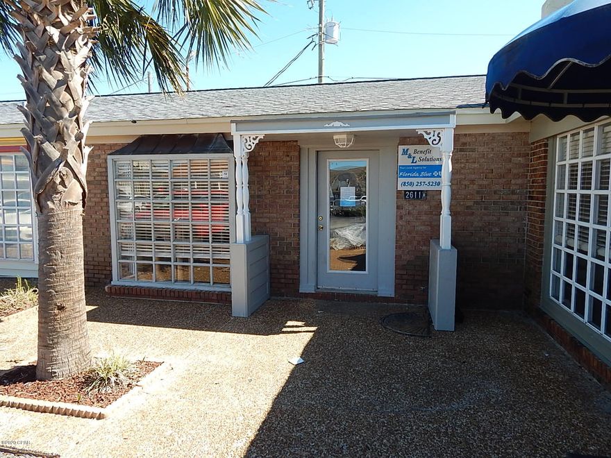 Well laid out office space on 23rd St well know for its high traffic counts. This office has multiple uses and even has a fireplace in the lobby which is about 17x23. The conference room is accessed by French Doors and is approx 12 x 17. There are 3 more private offices that are approx 8x12,9x12,8x12. The executive office has built in storage shelves, a private bath with shower, and storage closet. One unisex bath for customers and staff and a small break room. There is also a equipment closet for all the electronics. At the back of the space is a 4x21 Storage space not included in the listed square footage . Bonus space. Saved the best for last... Lease/Rent includes Water, Sewer, Garbage. NO ADDITIONAL CAM CHARGES. You pay sales tax and standard electrical and cable only.