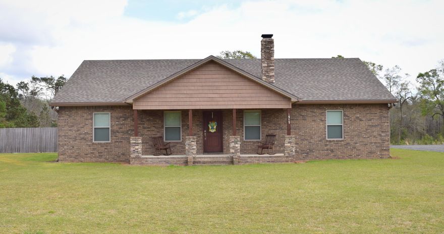 Don't want to go through the hassle of building? This newly built 3-bedroom, 2 bath brick beauty boasts an array of custom finishes to appease your needs. The open concept, split floor plan features tongue and groove cathedral ceiling, wood burning fire place, oversized mud room with outside access, spacious kitchen complete with custom cabinets, granite countertops, stainless steel appliances and large kitchen island. Inside the master suite you will find a soaking tub, separate tiled shower, his/hers sinks and walk-in closet.  Outside features include over 9.5 acres that are well manicured with newly planted pines, above ground pool, attached carport, outdoor shower, 24x24 metal workshop with roll up door all secluded down the private milled asphalt driveway. Property is located off Hwy 277 between Chipley and Vernon, a short drive to Interstate 10 and Hwy 77.