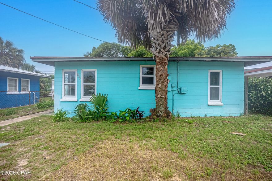 Located in the heart of Laguna Beach, this charming 2 bedroom cinder block cottage offers an incredible opportunity. Featuring tongue and groove ceilings, terrazzo floors, and a location just one block from the Gulf, this property is full of character and potential. Whether you're looking to make a few updates or take on a full renovation, this home offers solid bones and the chance to create the perfect beach retreat or short term rentalLaguna Beach is known for its laid-back coastal lifestyle, golf cart-friendly streets, locally loved spots like Thomas Donuts & Ice Cream Shop and the Carousel grocery store, and miles of beautiful protected shoreline. Conveniently located just minutes from Pier Park, and new attractions like Dolly Parton's Pirates Voyage and TopGolf, approximately 10 minutes from 30A, and about 22 minutes from Northwest Florida Beaches International Airport, this location offers easy access to dining, shopping, entertainment, and travel. Whether you're searching for a primary residence, vacation home, or investment opportunity, this property is full of possibilities. Come see it today!