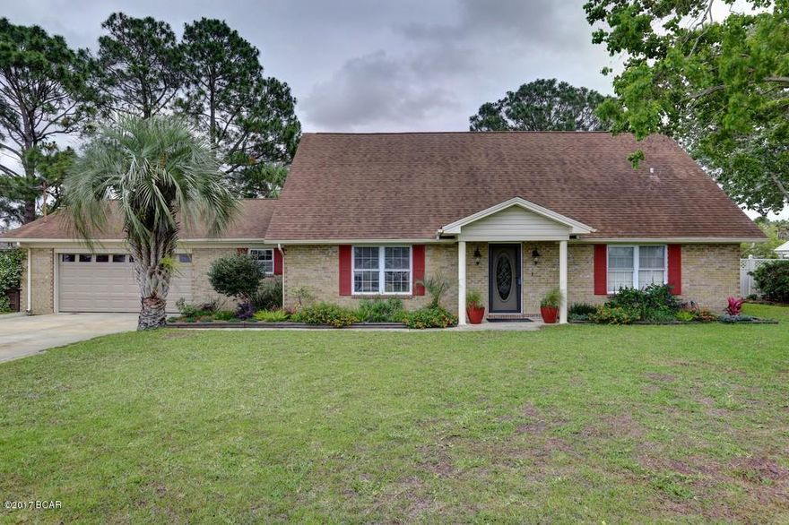 FOR COMP PURPOSES ONLY Waterfront home at the end of a cul de sac with approximately 284 feet on the water.  Three bedroom 2.5 bath, master on the first floor.  Master bath has been renovated and features a separate shower, garden tub, double vanities all done in a spa style design.  The living areas flow well and give you the open floor feel although there are three separate living spaces.  The space beside the kitchen is cozy with a fireplace and the back area overlooks the pool and water with large windows.  The upstairs bedrooms have extra spaces for sitting or study areas and share a full bath.  There is plenty of great storage throughout.