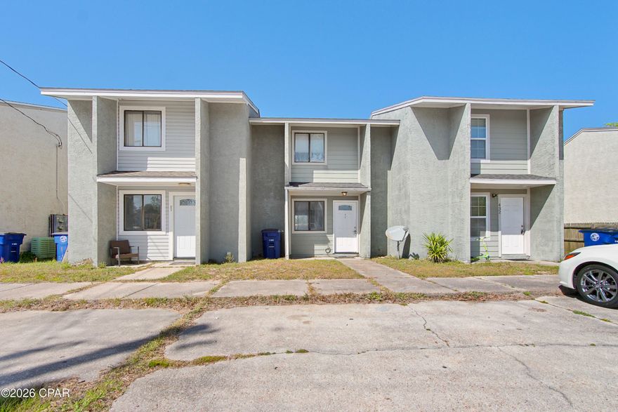 Centrally located townhome in Venetian Villas with NO HOA. This property offers a great opportunity as a primary residence or rental investment. The home features a fenced-in backyard with a covered porch, perfect for outdoor relaxation or entertaining. Inside, you'll find a convenient half bath located downstairs for guests and everyday functionality, while all bedrooms are privately situated upstairs.

Ideally located just 15 minutes from the white sandy beaches and close to restaurants, shopping, and everyday conveniences in Lynn Haven and Panama City. Low-maintenance living in a location that keeps you close to it all.