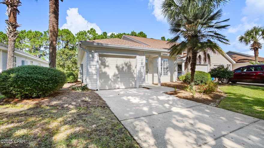 Step into easy living with this gorgeous end-unit townhome in sought-after Palmetto Trace! Enjoy a maintenance-free lifestyle and all the extras that make this home stand out. Bright Florida Room, a spacious kitchen with granite countertops, double pantries, stylish backsplash, and breakfast bar perfect for cooking and entertaining. No carpet here! just sleek, easy-to-clean LVP flooring throughout. The primary suite offers dual closets for plenty of storage. Outside, relax in your private Florida Sunroom and beautifully landscaped backyard that backs up to a serene nature preserve. Extras include an irrigation system (water provided by the association) and an oversized 11x23 garage that easily fits most vehicles. Community offers sidewalks and two community pools. Don't miss this opportunity to live a maintenance life style in PCB!