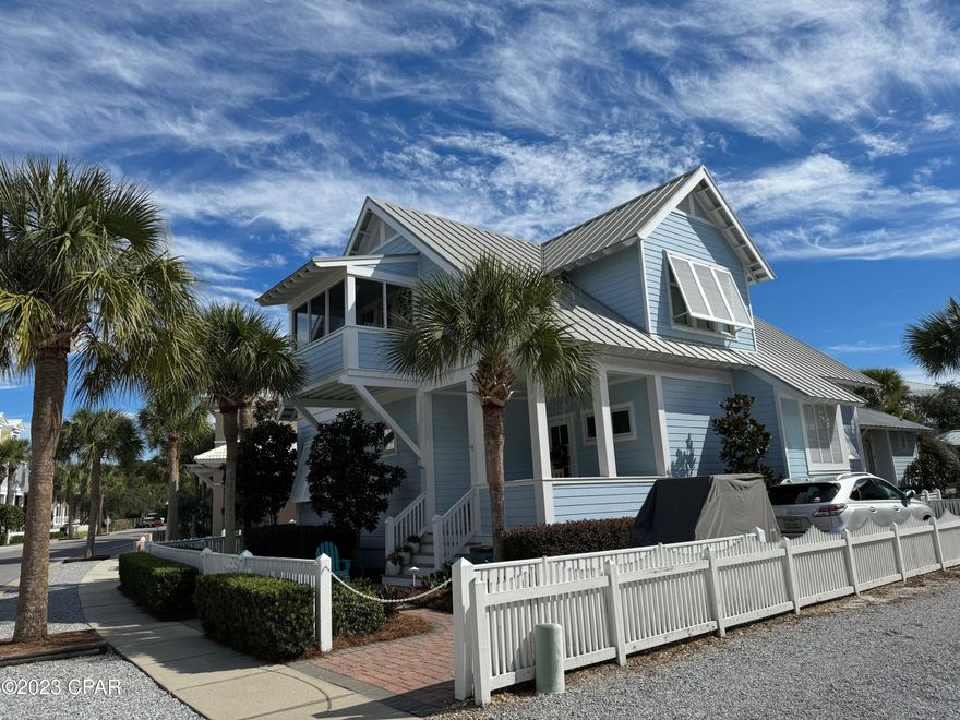 CURRENTLY UNDER CONTRACT, SELLER WILL CONSIDER BACKUP OFFERS' 
This house is a rare 4 bedroom, 4 bath home with two bedrooms and baths on the primary floor - the perfect vacation beach home, primary residence, or investment property.  The property is impeccably cared for and move-in ready - being sold furnished with a small exclusions list.  A large screened-in porch adjoining the living/dining/kitchen area creates the perfect spot for alfresco dining and relaxation.  Children's room with under eave play spaces is a favorite spot for hours of entertainment. Each bedroom has its own private porch.  The back yard of the home is a landscape paradise with luscious plantings, paved patio, outdoor kitchen, and fireplace.  Do not miss a great opportunity to own this lovely family beach house.