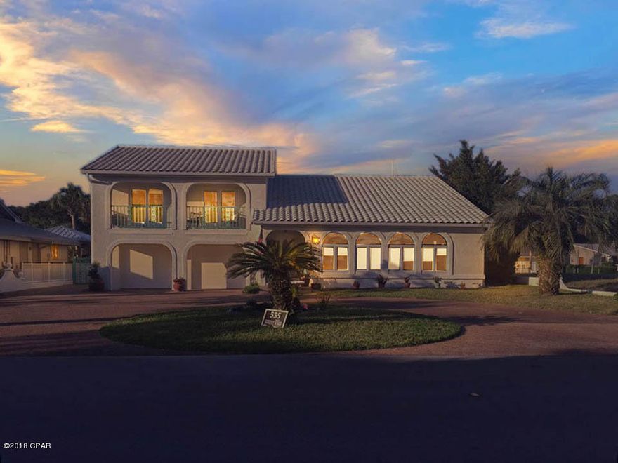 Currently under contract, seller accepting back-up offers. BEST DEAL IN BAY POINT!!! Located in one of our area's most prestigious communities, this Mediterranean-style 4B/4Ba home features 80 ft. of deep water canal frontage, east of the bridge, making it one of the few homes that can easily accommodate almost any yacht or sailboat. Enjoy SPECTACULAR VIEWS from virtually every room--Grand Lagoon in the front and the deep water canal across the back. The home also features a private dock, a heated pool, a curving wrought iron stairway to the upper level, a 1st floor Master Suite, an office, a formal living room, a formal dining room, an eat-in kitchen open to the family room w/ fireplace and wet bar. Amazing amount of space w/ lots of natural light throughout. New seawall in 2012. Pool resurfaced in 2012. New interior paint! (Photos coming soon.) BE ON THE GULF OF MEXICO IN MINUTES! Shown by appointment only. Call today. Video tour here: https://youtu.be/Xcoy4mm0At0