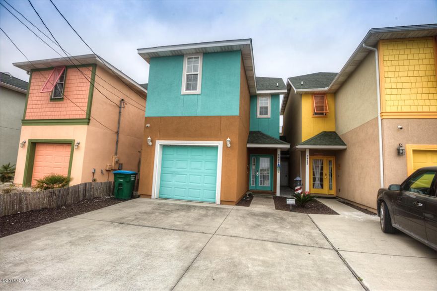 Located on the East end of Panama City Beach near St. Andrews State Park and within walking distance to Schooner's ''The Last Local Beach Club'', and the beach, this delightful four bedroom town home is sure to please! With 2537 square feet, there is plenty of room for everyone. The first level offers three bedrooms and 2 full baths with access to the fenced back yard and manicured patio area. The first bedroom to your left when you walk in the front door is perfect for the kids or grand-kids.  There is a specialty bunk bed that has a twin size bed on the top, a full on the bottom bunk and a twin size trundle. that pulls out from underneath for more sleeping. Heading up to the main living area on the second floor is beautiful hardwood floors, cathedral ceilings, large open kitchen with thick granite tops. All s/steel appliances and a large 22x17 dining/living room combo. From the second floor living area you can enter your 18x8 foot covered deck. There is also a half bath on the second floor. heading up to the third floor is large open room that is carpeted and you have access to another 18 x8 uncovered deck that has vast gulf views.First floor has Whirlpool washer and dryer. There are multiple owner's closets throughout the home for your personals if this remains a short term rental property. High tech security system on this property and the furnishings have you ready to go into vacation rental business if so desired. Home comes with a Remi Air Purification system and age of HVAC units are one and 5 years. All toliets were replaced last year and security system itself is only one year.