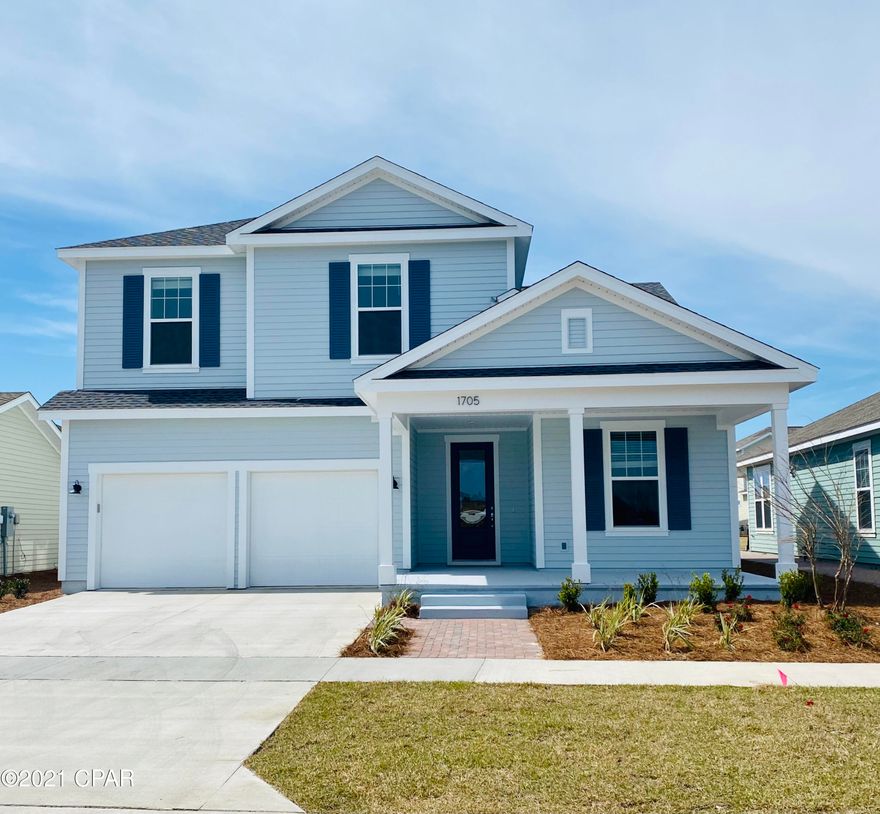 The Amelia plan by Samuel Taylor Homes has 3 BR plus loft, open living area, 8-foot doors, large tile standard throughout the main living and wet areas, and plenty of windows for natural light. The large eat-in island kitchen features stainless appliances with a 5-burner gas range, large pantry and tile back splash. The downstairs owner's suite has a tray ceiling, large walk-in closet and spa bath with tile-to-ceiling shower and dual vanity. SweetBay is a walkable community with unrivaled amenities: dock with North Bay access for kayaking, paddle boarding, and fishing, parks, junior olympic pool, basketball and sports court, miles of trails, and planned future amenities including a town center and marina! New home buyers even get priority access to top-rated University Academy!