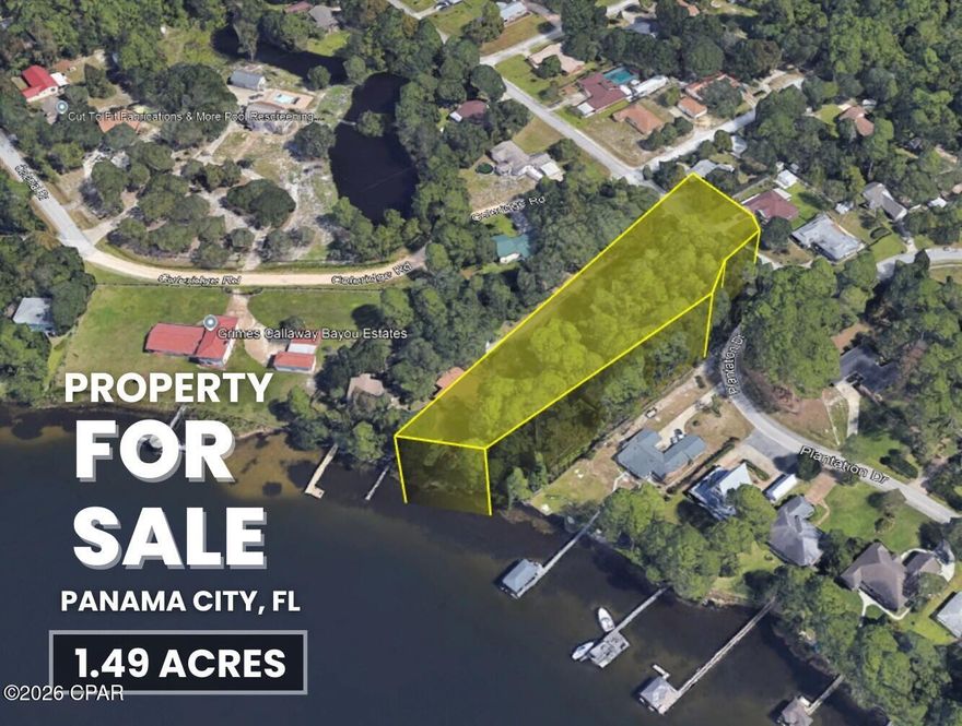 Coastal Living Starts Here in Panama City!
Build your dream home on this beautiful 1.49-acre waterfront lot with direct access to the water and the relaxed Florida lifestyle you've been waiting for. Located on the scenic shores of Callaway Bayou, this property offers protected, boatable water that connects to the Gulf Intracoastal Waterway, leading out to St. Andrews Bay, Shell Island, and the open waters of the Gulf of Mexico. Just imagine pulling your boat right up to your future home--simply bring your own dock and start enjoying life on the water.

This rare waterfront parcel offers approximately 1.49 acres of space to design and build the custom coastal home you've always envisioned. With no HOA, you have the freedom to create your own private retreat while enjoying the peace and beauty of the bayou.

Conveniently located just minutes from Tyndall Air Force Base, along with shopping, restaurants, and schools, this property offers the perfect blend of tranquility and accessibility.

Opportunities like this don't come along often--secure your piece of waterfront paradise and start living the true Florida coastal lifestyle.