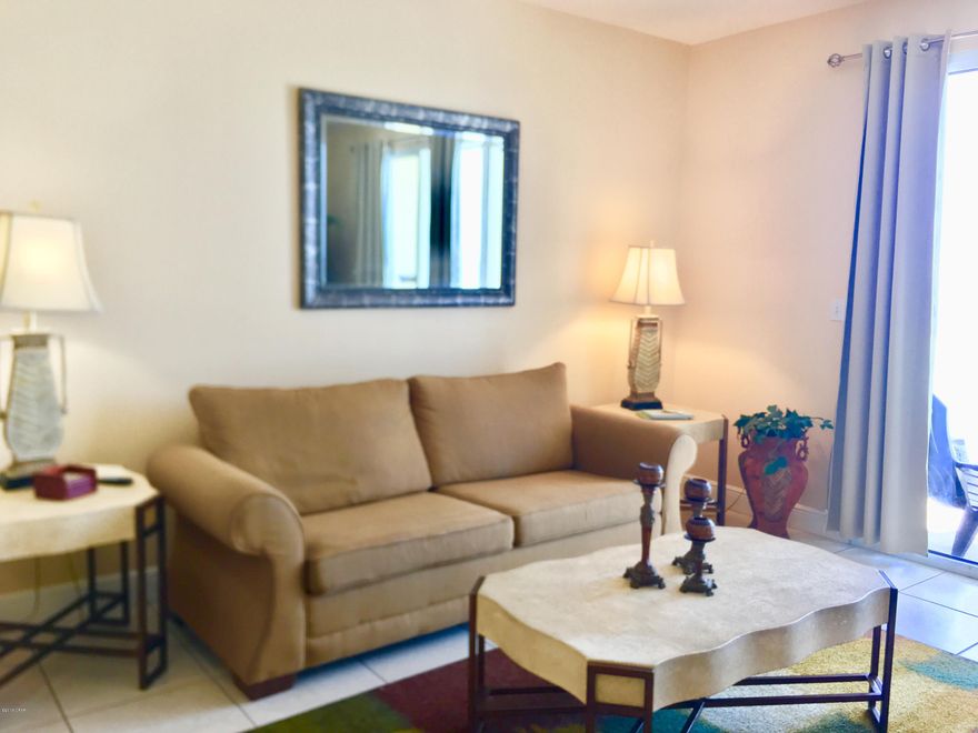 1 Bedroom-2 Full Baths...Offered fully furnished and rental ready. This condo features fully-equipped kitchen; washer/dryer; Private Balcony; and built in bunk beds with tile through living/dining areas.  Kitchen appliances replaced in 2015.  New water heater & HVAC in 2014/2015.  Celadon Beach Resort facilities include... 283' Gulf Frontage, 2 Pools with Hot Tubs, Fitness Center, Tennis Court, and Climate Controlled Walk-Over, and Garage Parking.