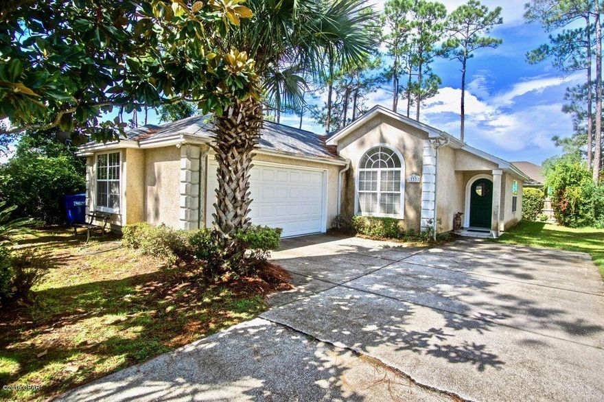 Beautiful home on the very desirable west end with a charming layout. This home has it all- a separate dining area with cathederal ceiling and spacious living room with a tray ceiling. The home features a new roof and lots of closet space. The kitchen is open to the living room for great get togethers after a day at the beach. Speaking of beach- take your golf cart or take a short stroll down to the sugary sands and emerald waters of the gulf. Nicely landscaped yard and two car garage. Close to 30A, shopping and restaurants.