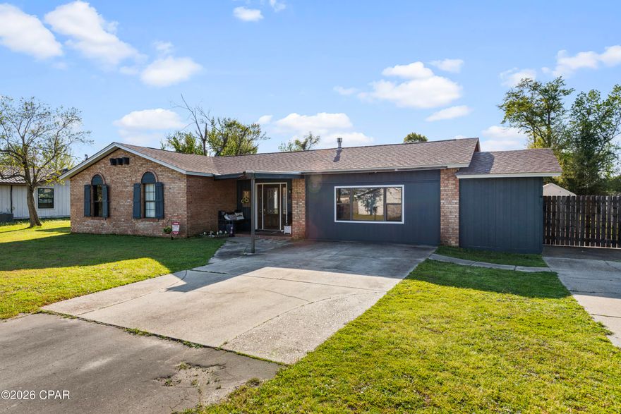 Move-in ready 3-bedroom, 2-bath home in Lynn Haven, ideally situated on a spacious 0.34-acre. This well-maintained property features a patio great for entertaining and enjoying the Florida lifestyle. Inside, you'll find a bright, open layout with generous natural light. The fully fenced backyard offers privacy and green space. No HOA and short-term rentals are permitted. Located just minutes from dining and shopping, this home delivers comfort, efficiency, and an unbeatable value in one of Bay County's most convenient neighborhoods.