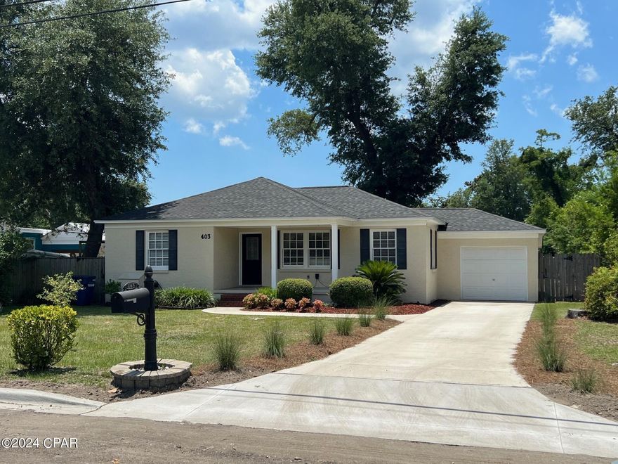 Charming Cove cottage!  This historic Cove home features wood floors through out to include 3 bedrooms and 1 bath. The galley style kitchen features soft close cabinets and drawers hard marble counter tops.  The bathroom features an floor to ceiling all tile shower with granite counter top vanity and LVP flooring.  The back yard is over sized and has a large rear entry gate from the alley way.  There is also a 1 car garage with cabinet and counter top for storage.   Guest cottage is not included with the main home rental.