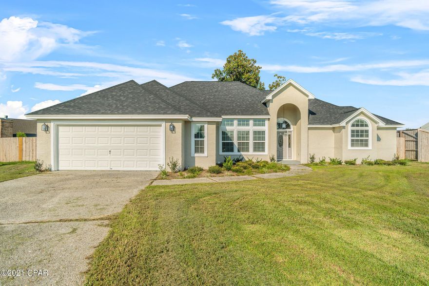 This lovely home won Parade of Homes in the past! Built by a local builder, Gladstone, this home has many great features, including 10-12' ceilings throughout. Landscaping has been updated, new sod and irrigation. The huge master suite has a garden jacuzzi tub and lots of room. This house has been updated with modern fixtures and finishes.  New granite countertops, cabinets, stainless steel appliances, wired TV mounts, sinks and toilets. The covered back patio is a lovely place to sit and have your morning coffee and look out over the large backyard with a beautiful Magnolia tree. This is a 3 bed, 2 bath home but has extra spaces and is quite roomy. Owners have termite bond with Terminx. Homes in this neighborhood sell fast so go ahead and book your showing today!